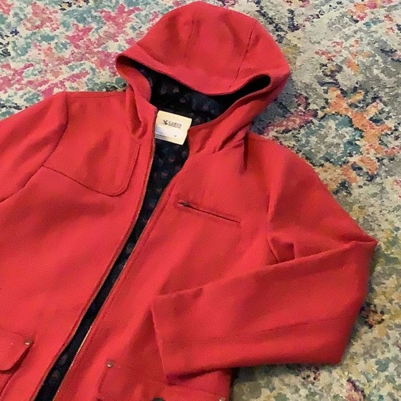 CARVE DESIGNS Red Festive Wool Blend Pea Coat M - Picture 6 of 11